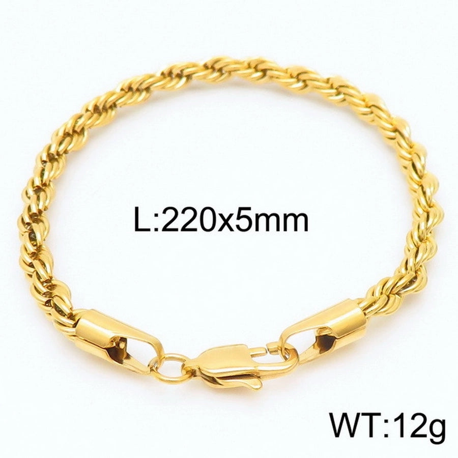 Elegant Simple Style Streetwear Twist 304 Stainless Steel 18K Gold Plated Unisex Bracelets