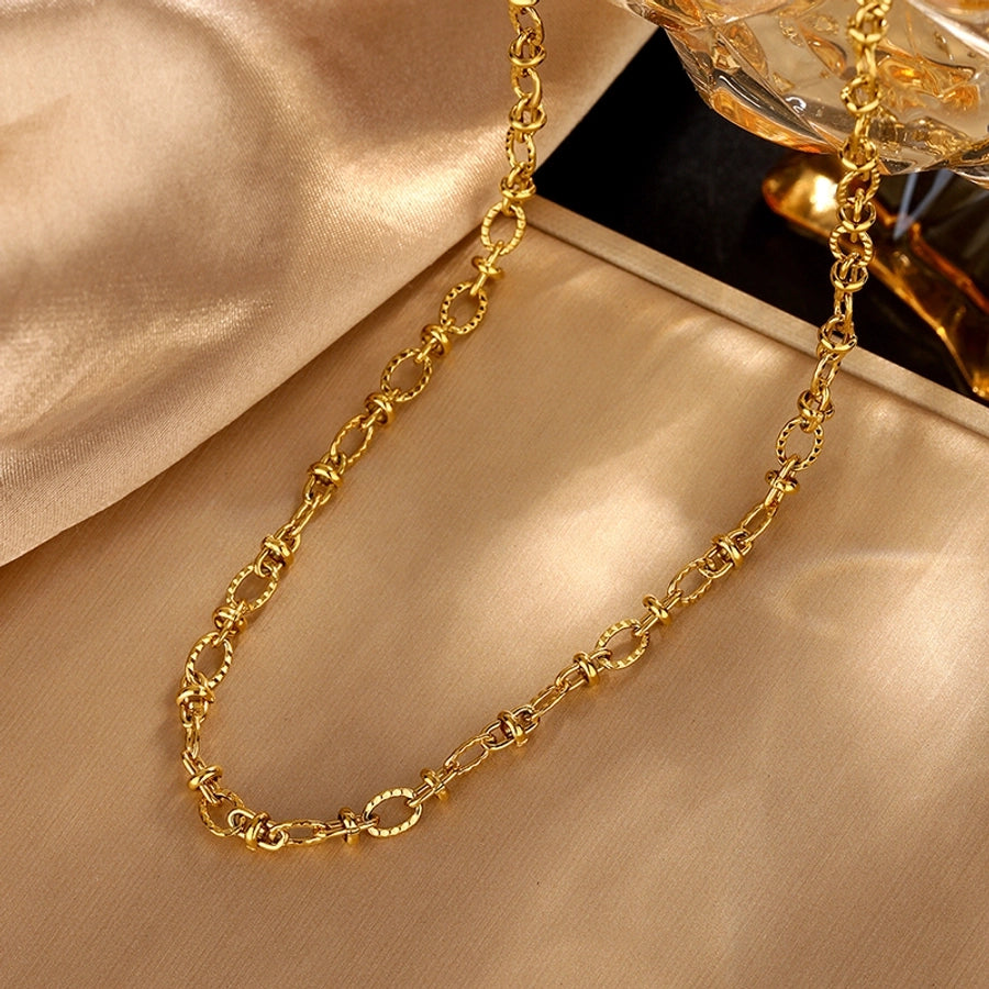 Jewelry Casual Simple Style Commute Solid Color 304 Stainless Steel 18K Gold Plated Jewelry Set