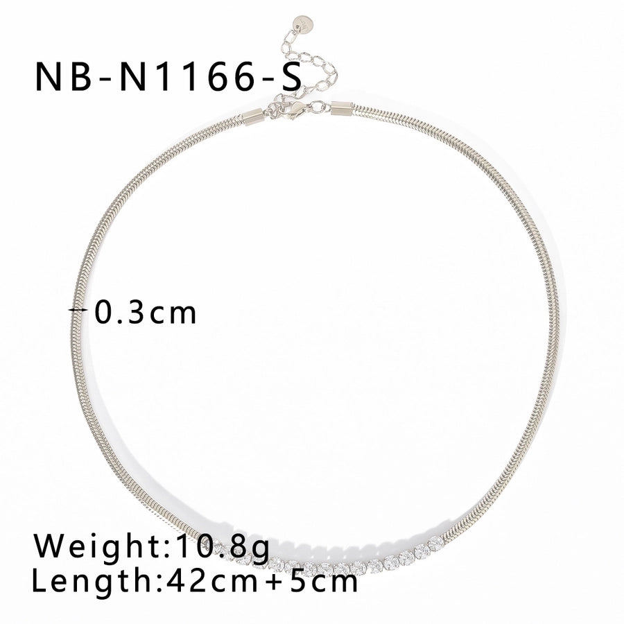 Jewelry Simple Style Shiny Geometric Titanium Steel Plating Bracelets Necklace