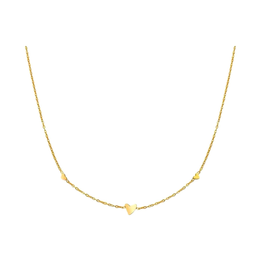 Jewelry IG Style Heart Shape 201 Stainless Steel 18K Gold Plated Necklace