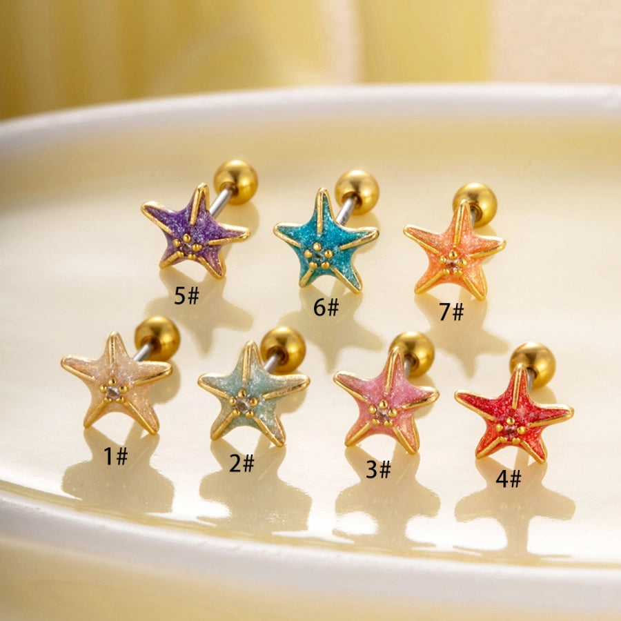 1 Piece Casual Classic Style Starfish Copper Copper Earrings