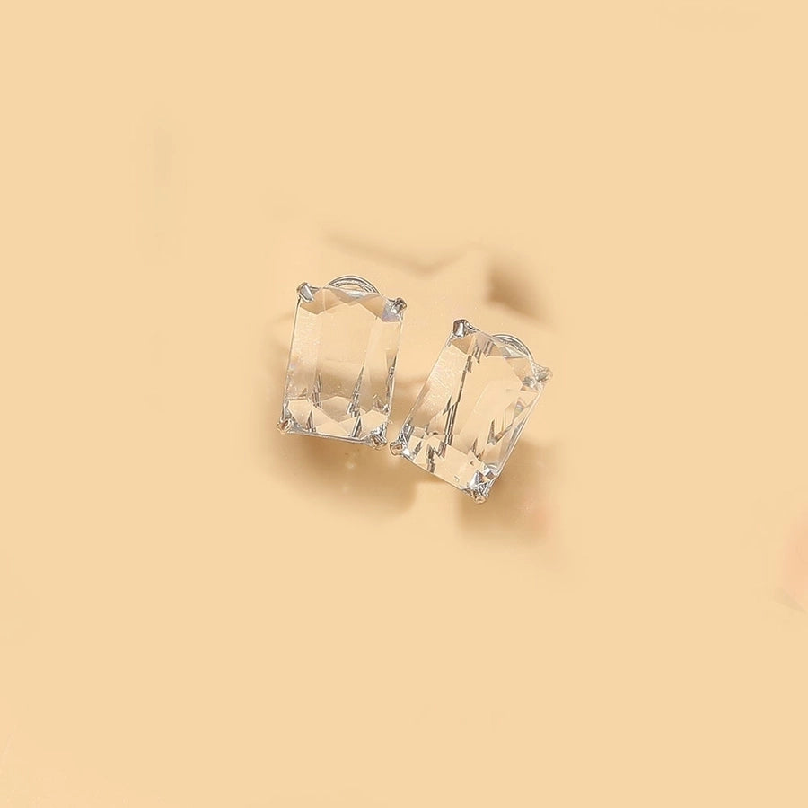 1 Pair Vintage Style Simple Style Commute Square Inlay Copper Zircon 14K Gold Plated Ear Studs