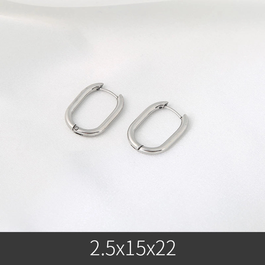 1 pair fashion u shape stainless steel plating earrings