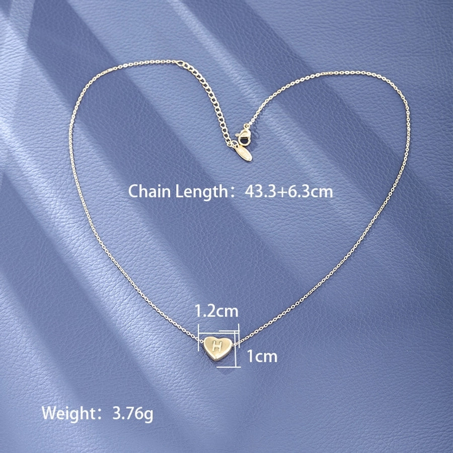 Jewelry XUPING Simple Style Commute Letter Heart Shape 304 Stainless Steel 18K Gold Plated Necklace