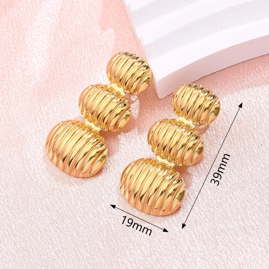 1 Pair/Package Modern Style Simple Style Lips Sector Oval Handmade Polishing Three-dimensional 304 Stainless Steel Ear Studs - CEJEW