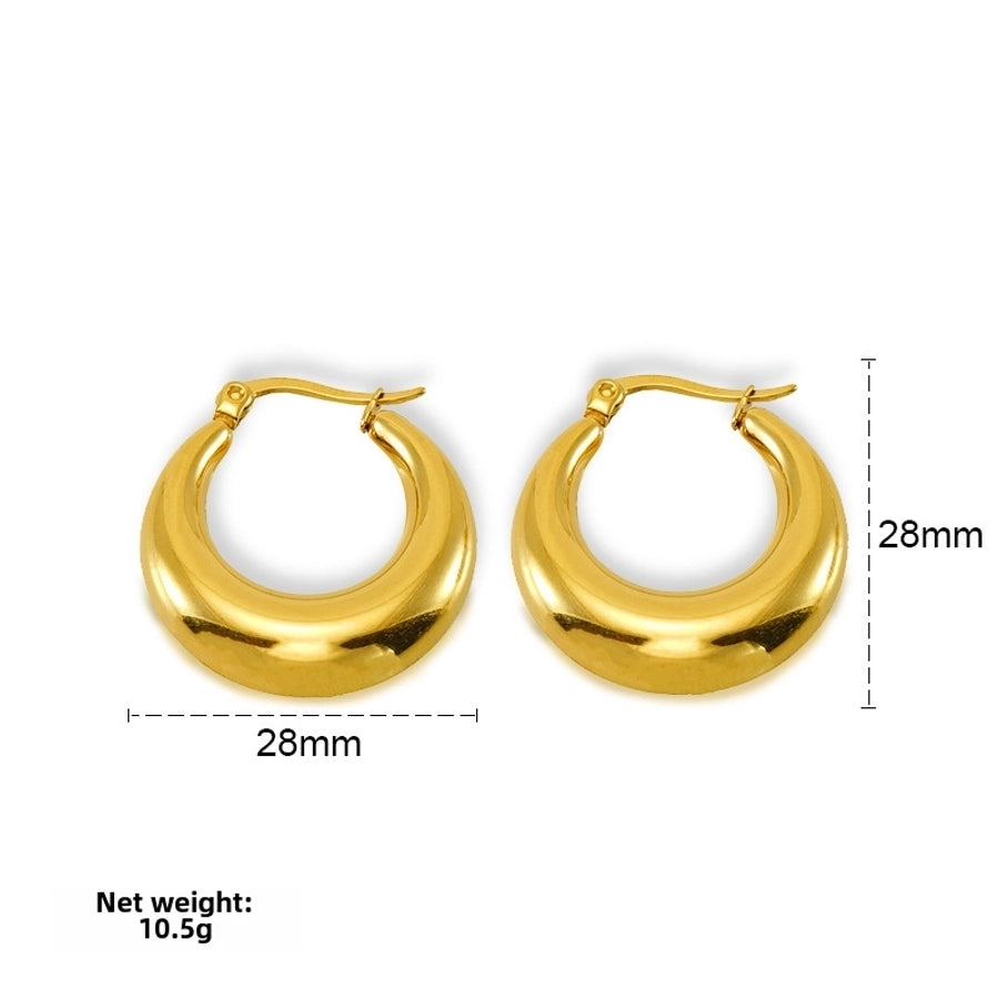 style titanium steel hollow earrings vacuum electroplating 18K real gold stainless steel Women's Light earrings simple earrings - CEJEW