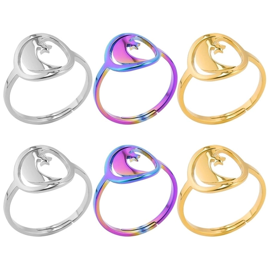 Jewelry Simple Style Solid Color 304 Stainless Steel 18K Gold Plated Plating Rings - CEJEW