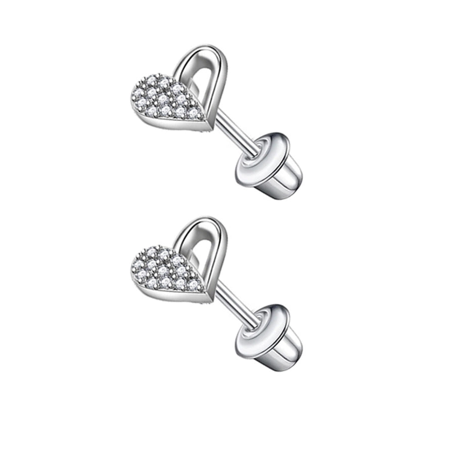 1 Pair Ear Cartilage Rings & Studs Simple Style Classic Style Heart Shape 304 Stainless Steel Plating Ear Cartilage Rings & Studs