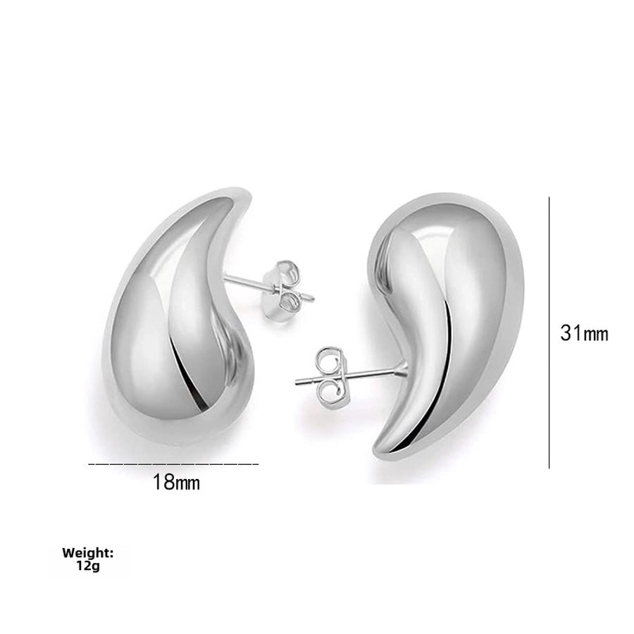 style titanium steel hollow earrings vacuum electroplating 18K real gold stainless steel Women's Light earrings simple earrings - CEJEW