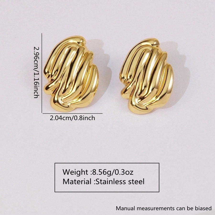 1 Pair Hip-Hop Simple Style Irregular 304 Stainless Steel Imitation Gold  Ear Studs