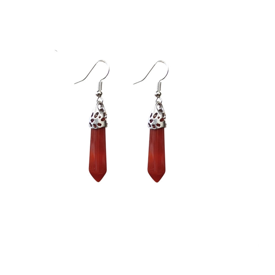 ethnic style water droplets stone drop earrings 1 pair