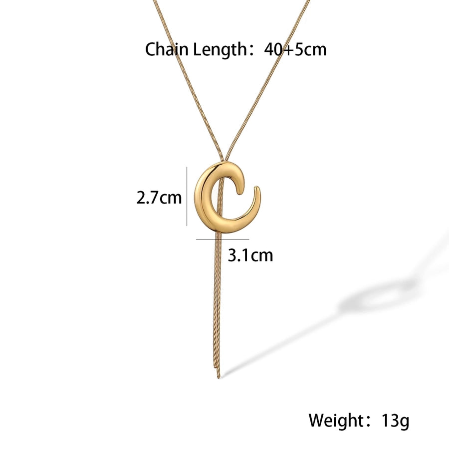 Jewelry Simple Style Commute Geometric 304 Stainless Steel Plating Pendant Necklace - CEJEW