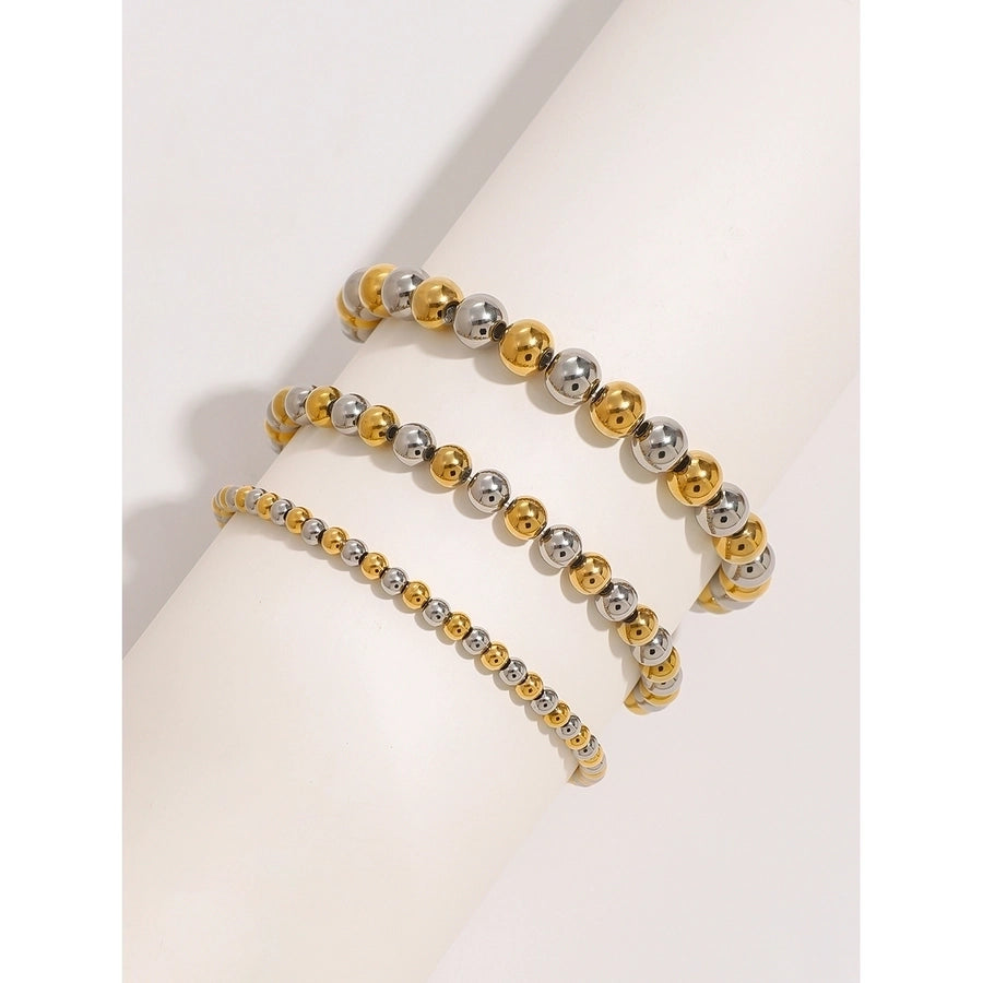 Classic Style Color Block 304 Stainless Steel Elastic string 18K Gold Plated Bracelets In Bulk