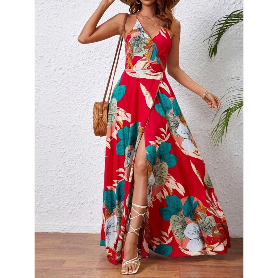 Women's Strap Dress Streetwear Strap Sleeveless Multicolor Maxi Long Dress Holiday