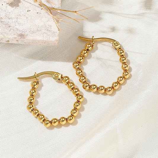 1 Pair Vintage Style Simple Style Solid Color Plating 304 Stainless Steel 18K Gold Plated Earrings