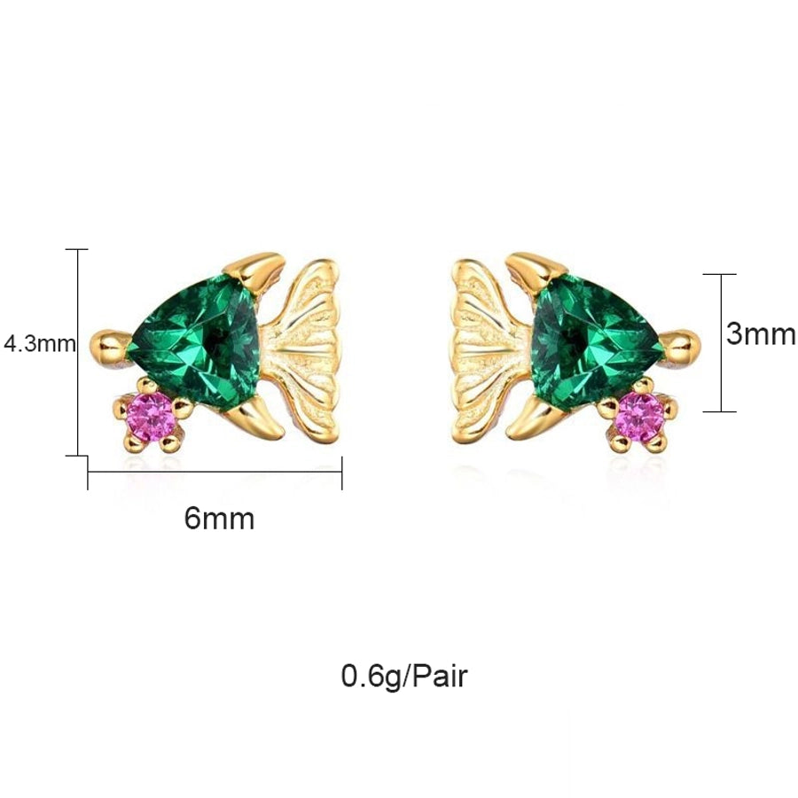 1 pair sweet simple style flower plating inlay copper zircon gold plated ear studs