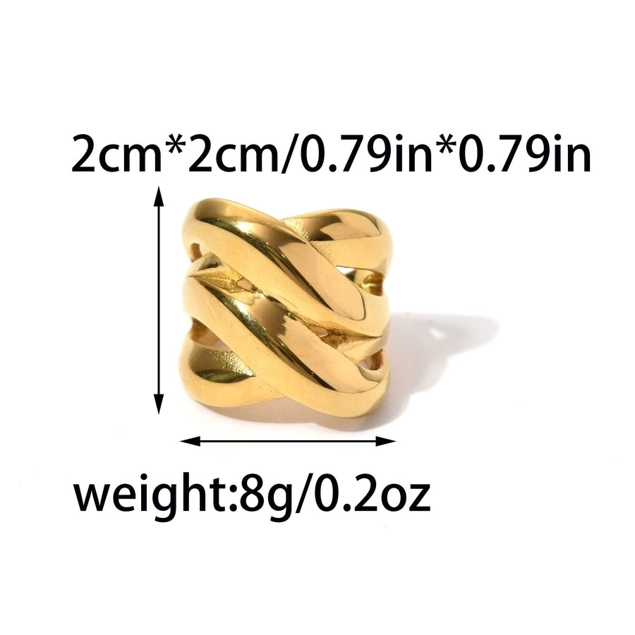 Jewelry Modern Style Simple Style Streetwear cross 304 Stainless Steel 14K Gold Plated Plating Rings