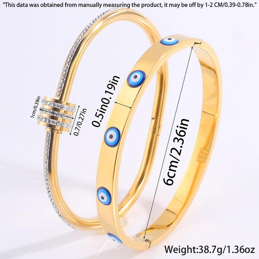 Elegant French Style Classic Style Eye 304 Stainless Steel Bangle In Bulk