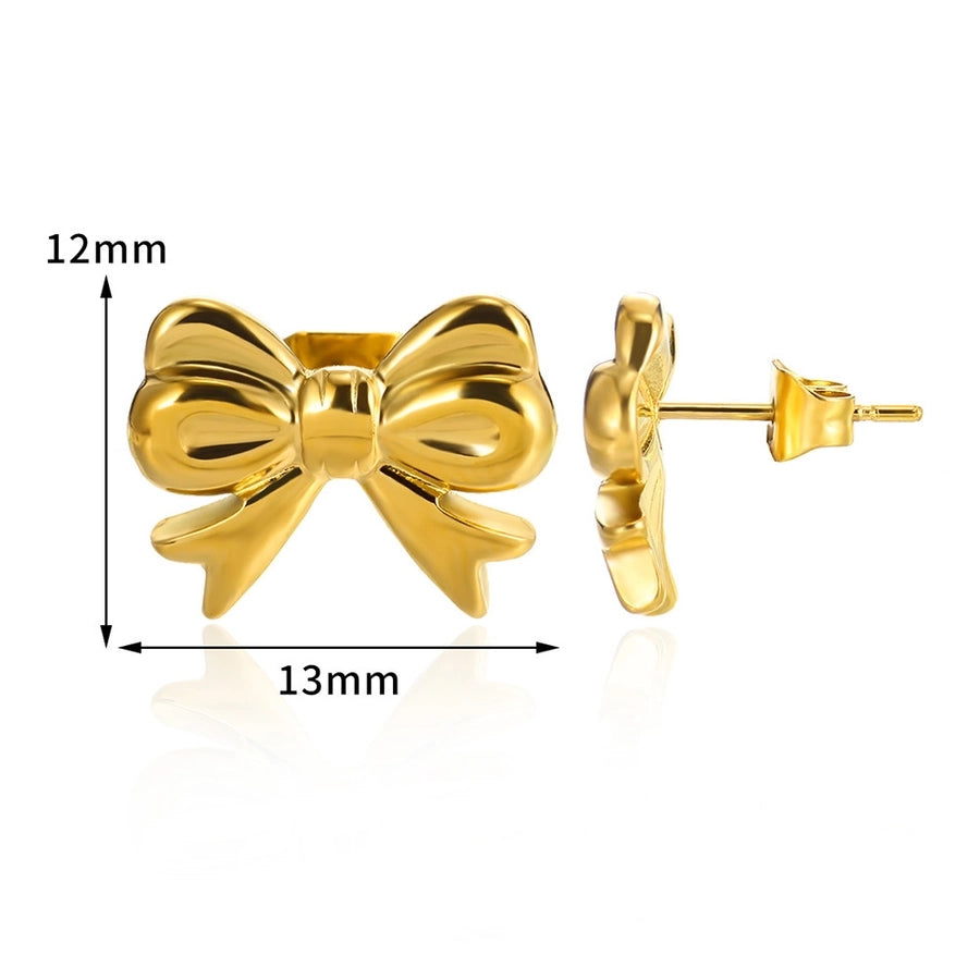 1 Pair Simple Style Classic Style Bow Knot Plating 304 Stainless Steel Ear Studs