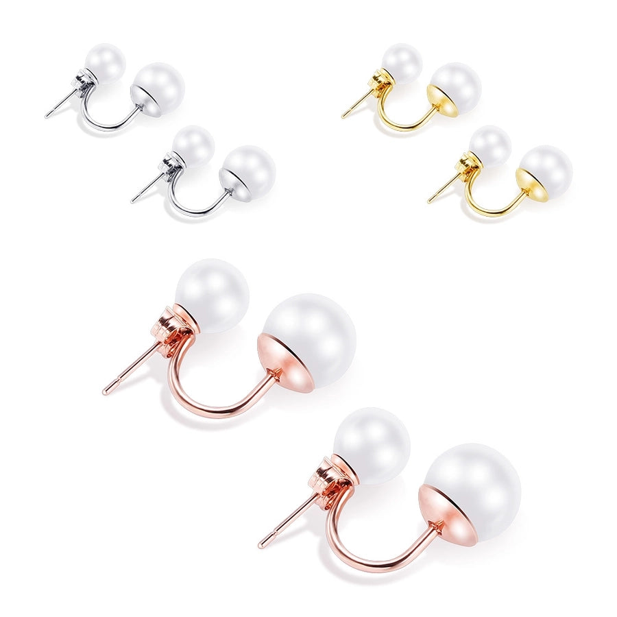 1 Pair Simple Style Geometric Titanium Steel Ear Studs