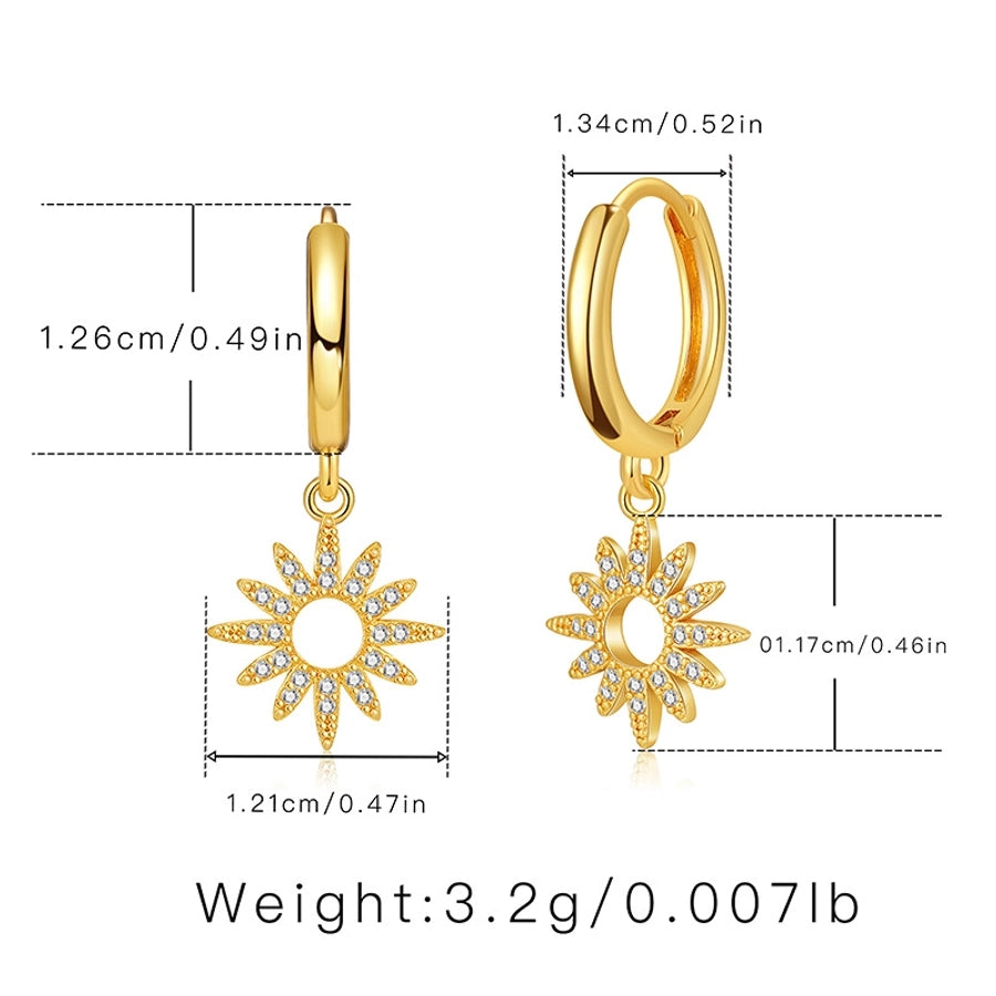 1 pair retro cross star snake plating copper drop earrings