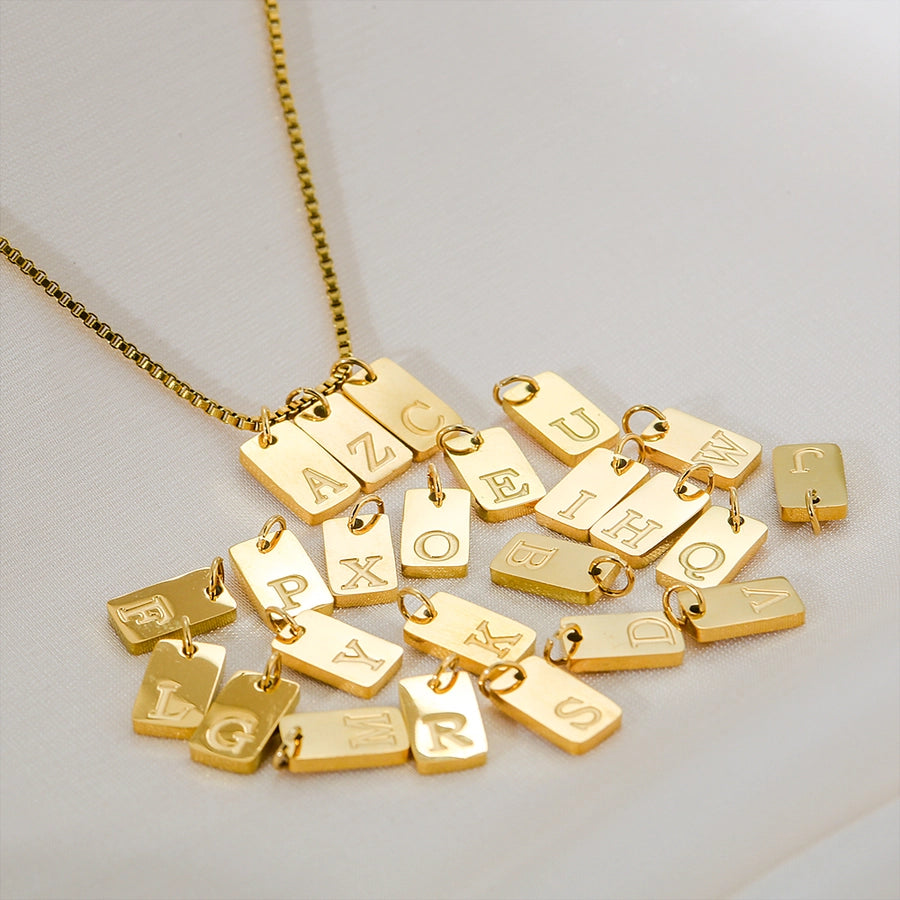 Jewelry Simple Style letter 304 Stainless Steel 18K Gold Plated Pendant Necklace