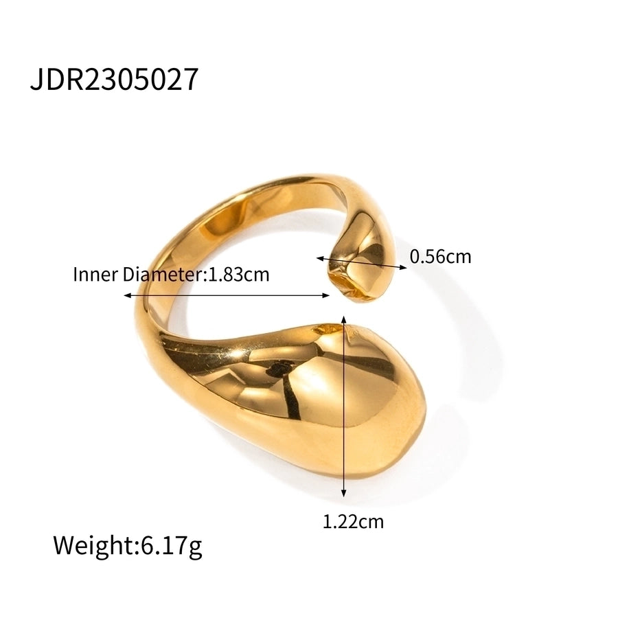 Jewelry IG Style Asymmetrical 316 Stainless Steel  Plating Open Rings