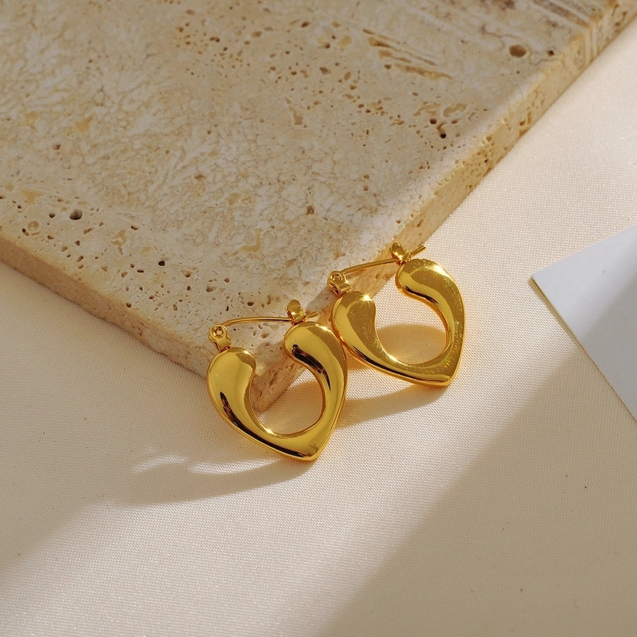 1 Pair Elegant Glam Luxurious Solid Color Plating 304 Stainless Steel 18K Gold Plated Ear Studs