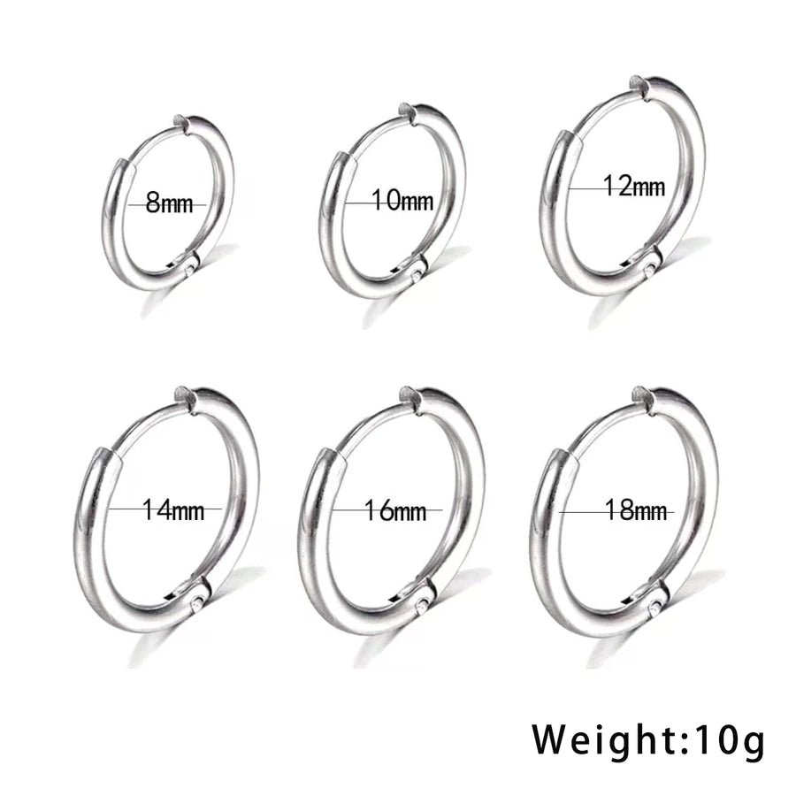 6-Piece Set Casual Simple Style Classic Style Geometric 201 Stainless Steel Hoop Earrings