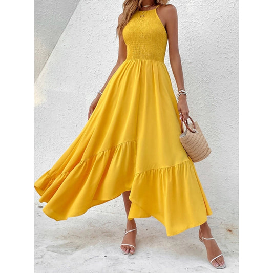 Women's Strap Dress Streetwear Strap Sleeveless Solid Color Midi Dress Holiday