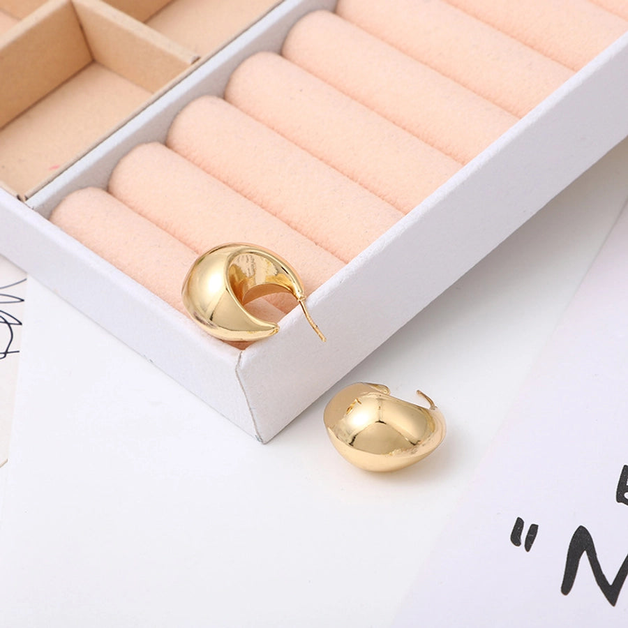 1 Pair Elegant Lady Geometric Copper 18K Gold Plated Ear Studs