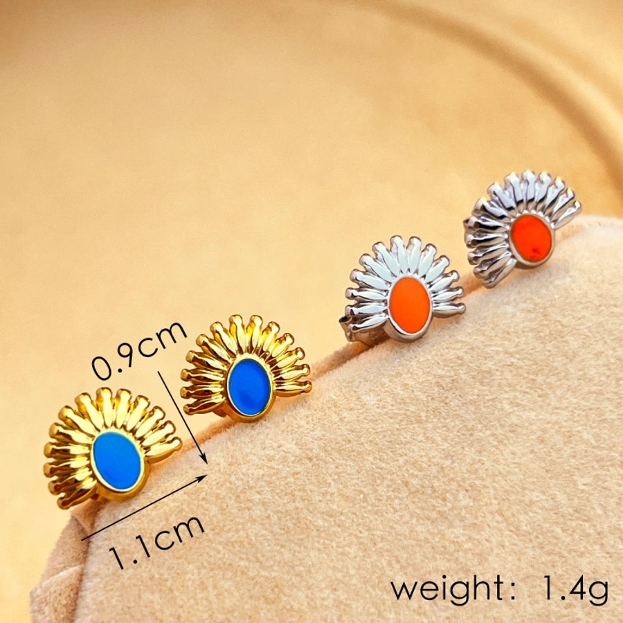 1 Pair Marine Style Simple Style Classic Style Heart Shape Plating 304 Stainless Steel 18K Gold Plated Ear Studs - CEJEW