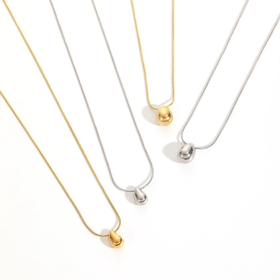 Jewelry IG Style Simple Style Water Droplets 304 Stainless Steel 18K Gold Plated Plating Pendant Necklace