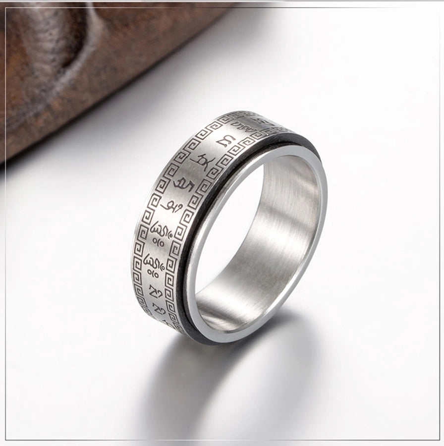 Hip-Hop Retro Plaid 304 Stainless Steel Plating 18K Gold Plated Men's Rings