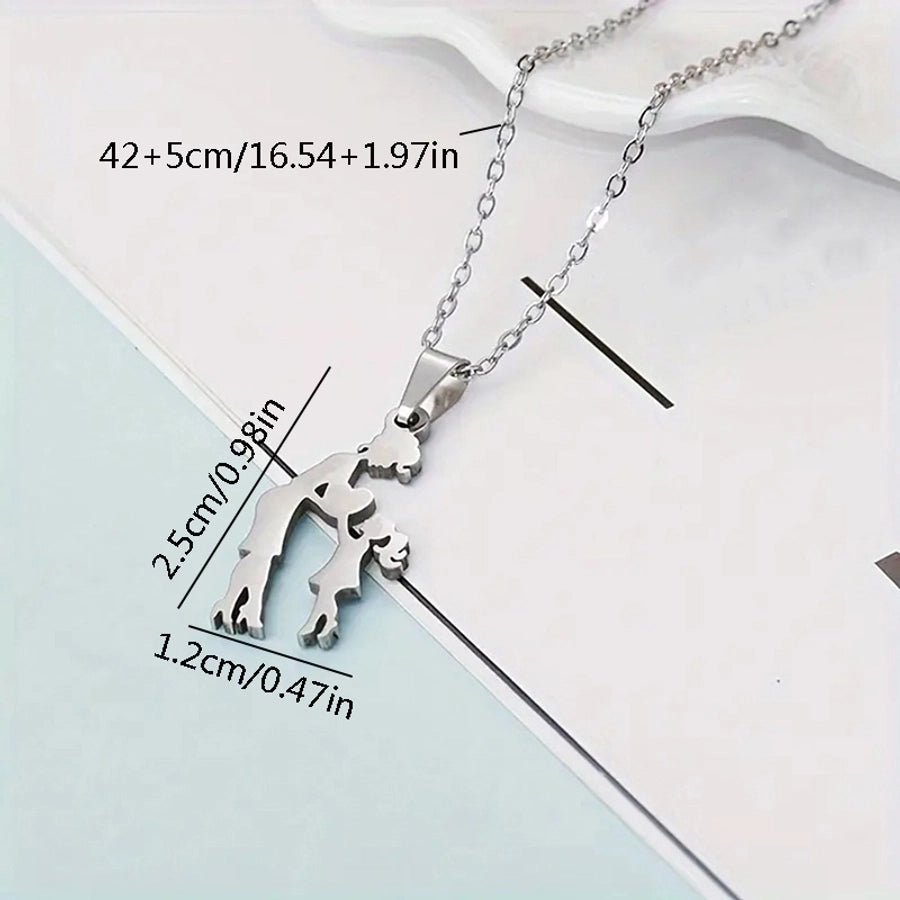 Jewelry Sweet Simple Style Human 304 Stainless Steel Pendant Necklace