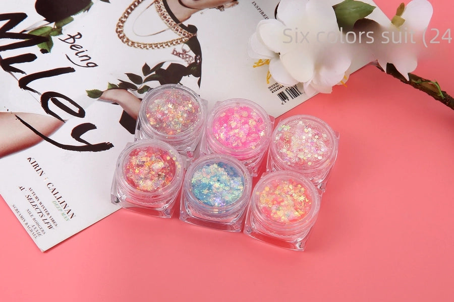 Colorful Glitter Glossy Sequin Nail Art Eye Makeup No Glue Needed Lolita Cosplay Performance Makeup Internet Celebrity Style