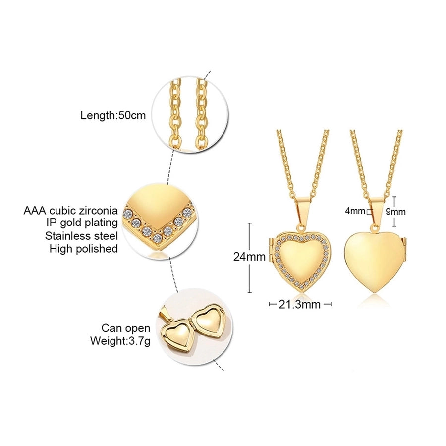 Jewelry Basic Vintage Style Romantic Heart Shape 201 Stainless Steel 18K Gold Plated