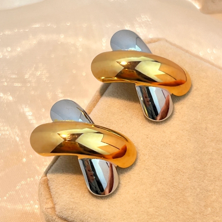 1 Pair Elegant Luxurious Geometric Plating 304 Stainless Steel 18K Gold Plated Ear Studs