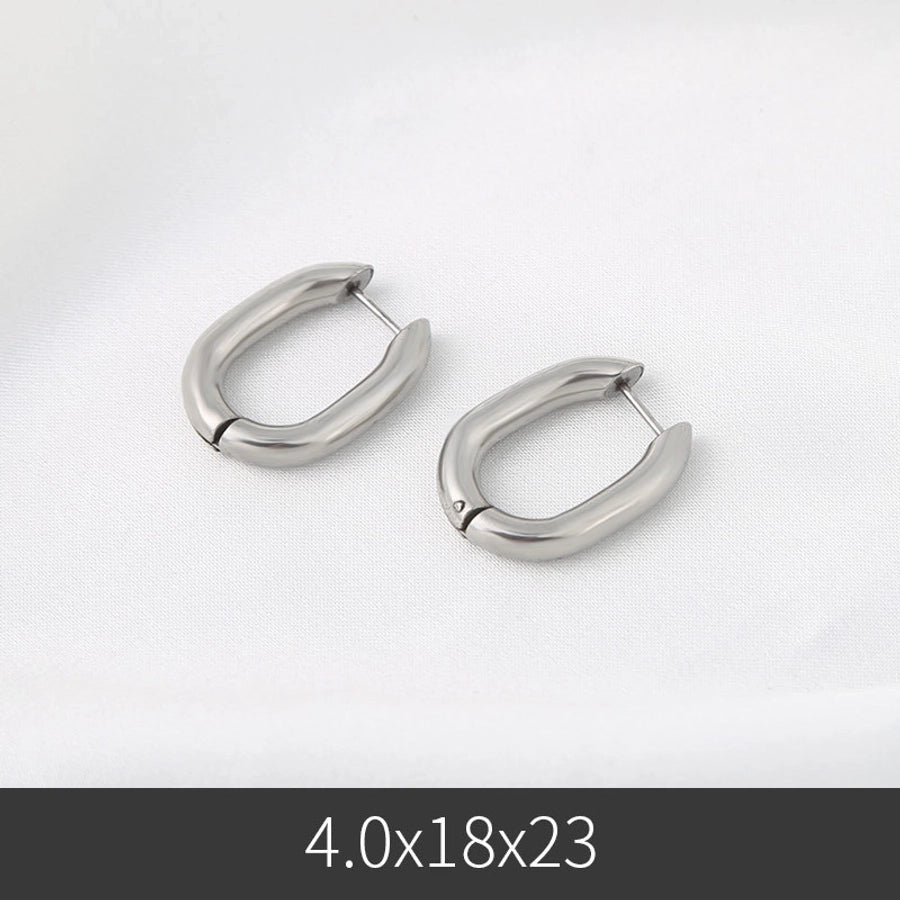 1 pair fashion u shape stainless steel plating earrings