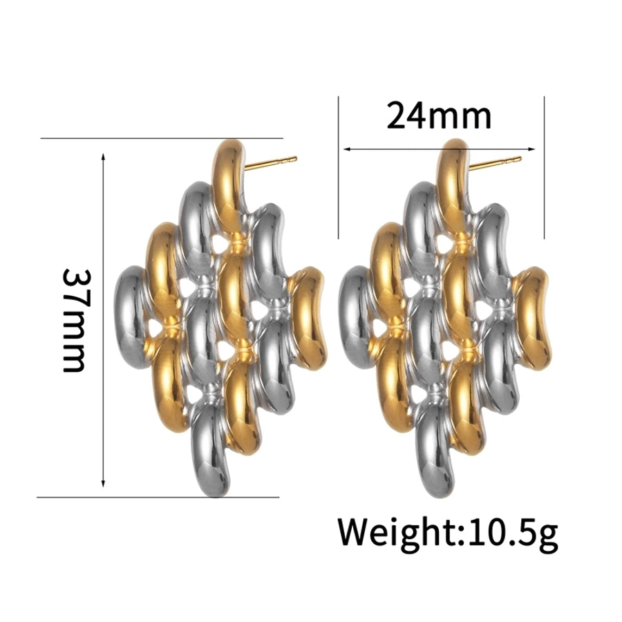 1 Piece Elegant Streetwear Cool Style Irregular Irregular 304 Stainless Steel 18K Gold Plated Ear Studs - CEJEW