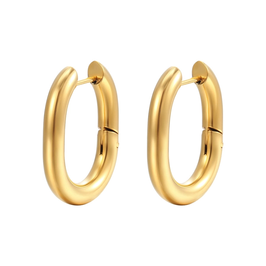 Fashion U Shape Plating 201 Stainless Steel 18K Gold Plated Earrings