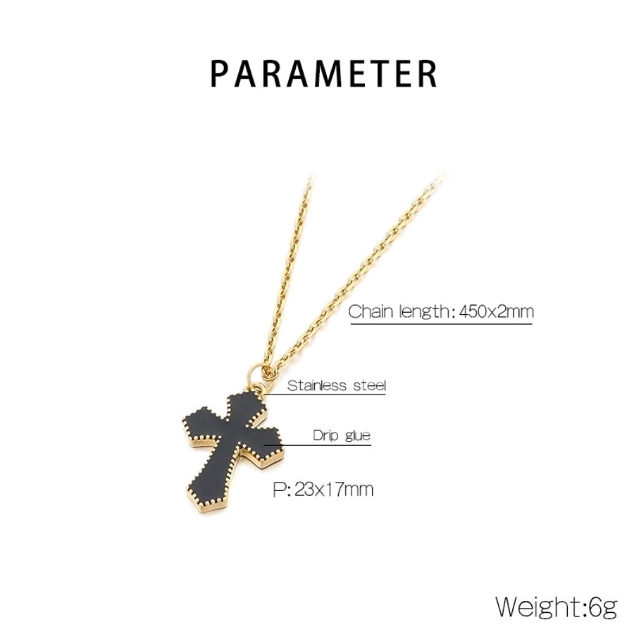 Jewelry Vintage Style Cross 304 Stainless Steel 18K Gold Plated Stainless Steel Necklaces