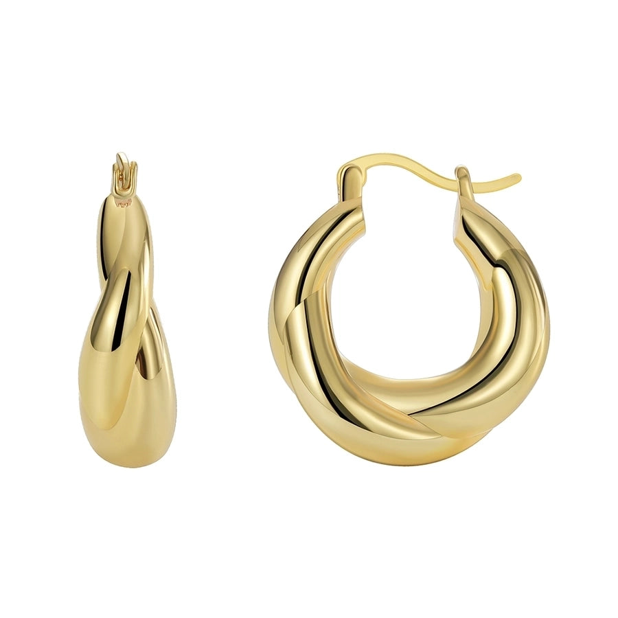 1 Pair Simple Style Classic Style Solid Color Plating Brass 18K Gold Plated Earrings