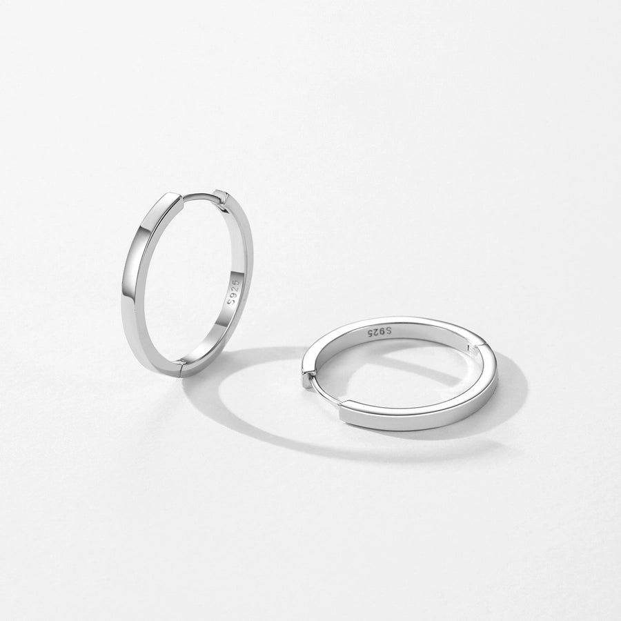 1 Pair 925 Sterling Silver Round Earrings