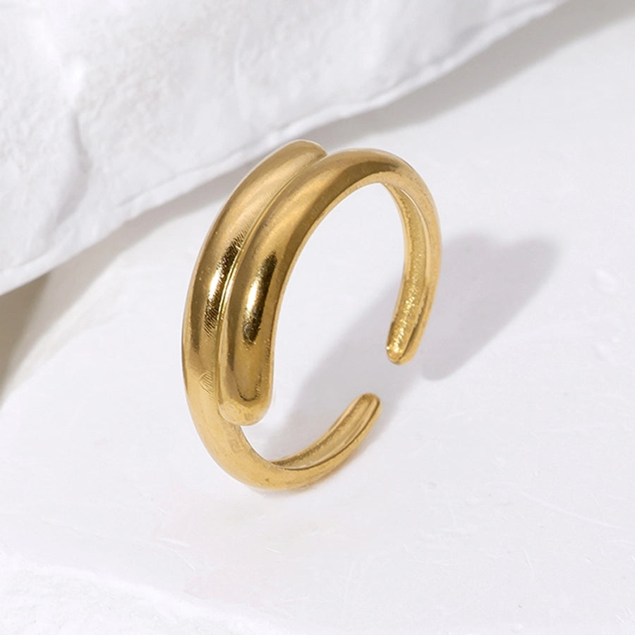 Jewelry Simple Style Classic Style Korean Style Lines 304 Stainless Steel 18K Gold Plated Open Rings