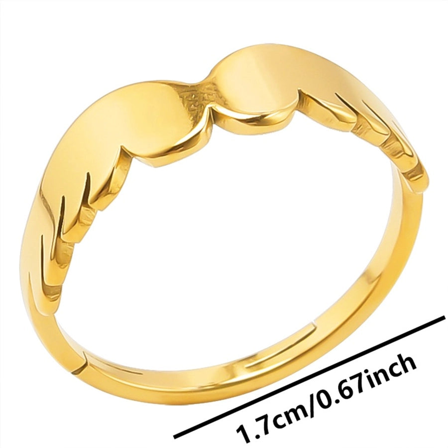 Jewelry Simple Style Solid Color 304 Stainless Steel 18K Gold Plated Plating Rings - CEJEW