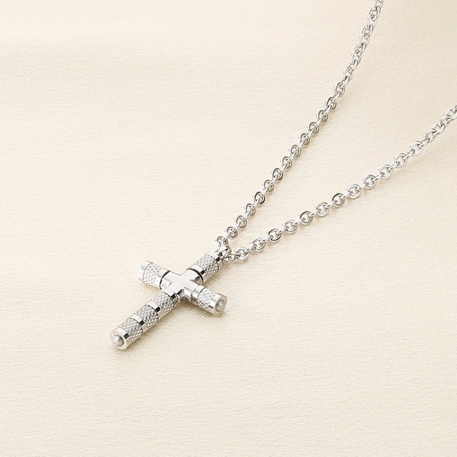 Jewelry Vintage Style Cross 304 Stainless Steel 18K Gold Plated Stainless Steel Necklaces