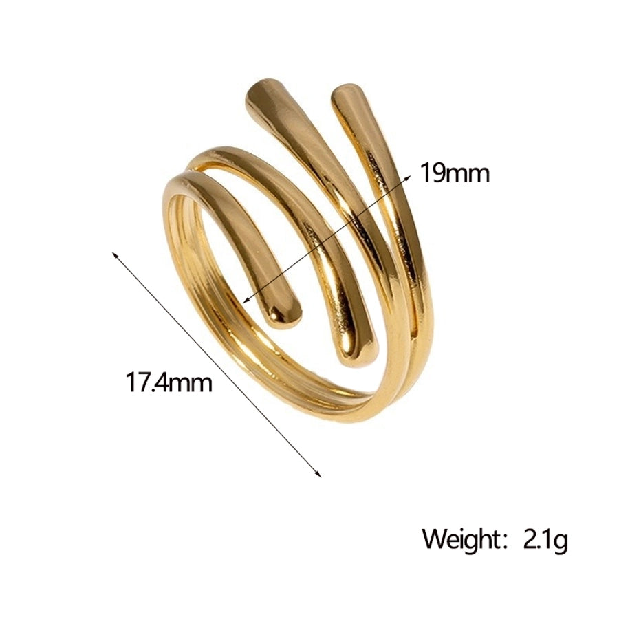 Jewelry IG Style Modern Style Simple Style Geometric Lines 304 Stainless Steel 18K Gold Plated Open Rings