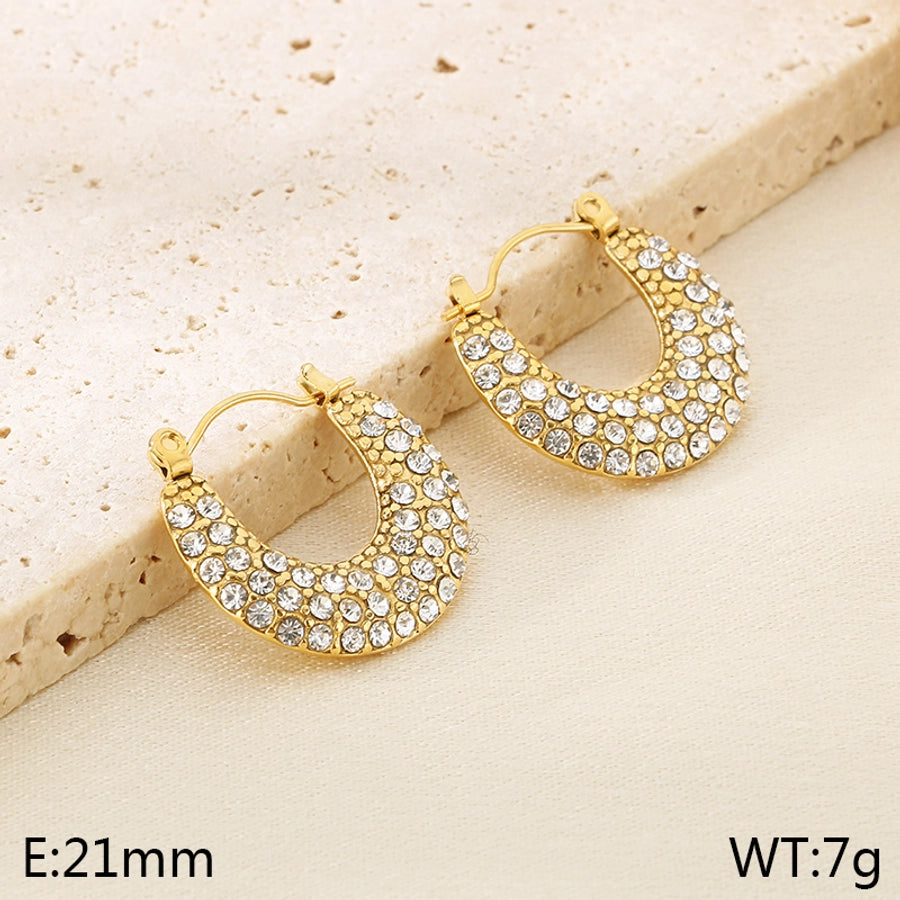 1 Pair Elegant Vintage Style Streetwear Geometric 304 Stainless Steel 18K Gold Plated Earrings