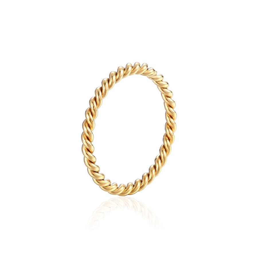 304 Stainless Steel 18K Gold Plated IG Style Plating Twist Rings